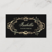 Elegantes Vintages Schwarzes Barock Visitenkarte (Vorderseite)