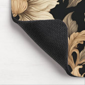 Elegantes Vintages Schwarzes Floral Muster Mousepad (Ecke)