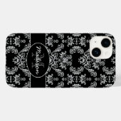 Elegantes, Vintages Schwarzes Monogramm Case-Mate iPhone Hülle (Rückseite (Horizontal))