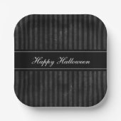 Elegantes Vintages Schwarzes Streifen Halloween Pappteller (Vorderseite)