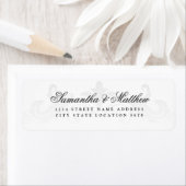 Elegantes Vintages Script-Hochzeitsadressen-Etiket (Insitu)