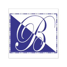 Elegantes Vintages Script Initial B Monogram Permastempel