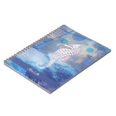 Elegantes Vintages Seepferd Blue Ocean Waves Name Notizblock (Linke Seite)