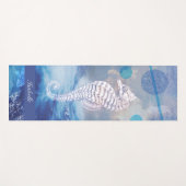 Elegantes Vintages Seepferd Blue Ocean Waves Name Yogamatte (Vorderseite (Horizontal))