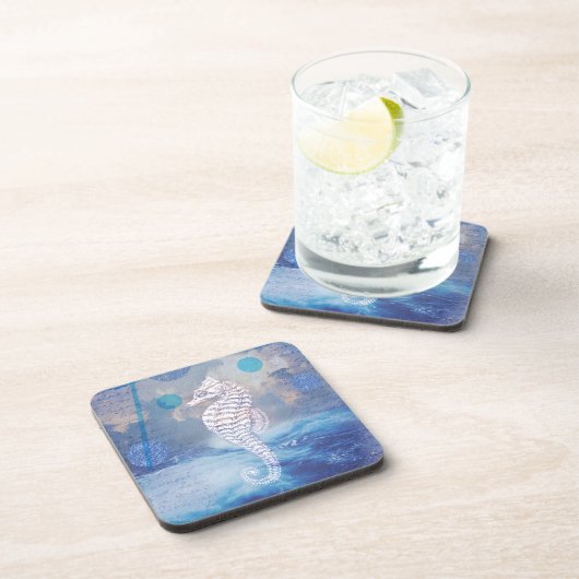 Elegantes Vintages Seepferd Getränkeuntersetzer (Rechte Seite)