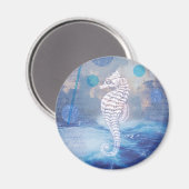 Elegantes Vintages Seepferd Magnet (Vorderseite/Rückseite)