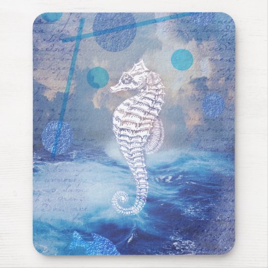 Elegantes Vintages Seepferd Mousepad (Vorne)