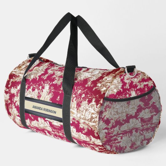 Elegantes Vintages Seetoile de jouy Monogramm Duffle Bag (Rechte Ecke)