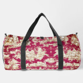 Elegantes Vintages Seetoile de jouy Monogramm Duffle Bag (Rückseite)