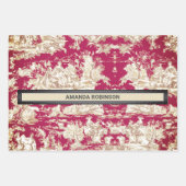 Elegantes Vintages Seetoile de jouy Monogramm Geschenkpapier Set (Vorderseite)