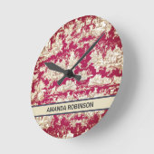 Elegantes Vintages Seetoile de jouy Monogramm Runde Wanduhr (Winkel)