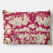 Elegantes Vintages Seetoile de jouy Monogramm Zubehörtasche (Rückseite)