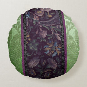 Elegantes Vintages Seidenblumen-Design Rundes Kissen