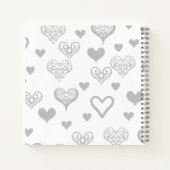Elegantes Vintages Silver Hearts Wedding Gästebuch Notizblock (Rückseite)