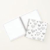 Elegantes Vintages Silver Hearts Wedding Gästebuch Notizblock (Innenseite)