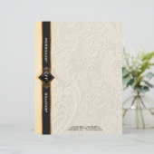 Elegantes, Vintages Spitzentexturpapier Briefbogen (Stehend Vorderseite)