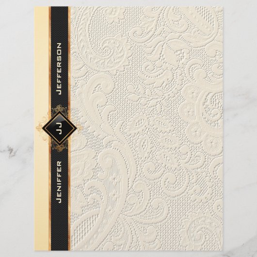 Elegantes Vintages Spitzentexturpapier Briefbogen (Vorderseite)