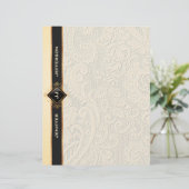 Elegantes Vintages Spitzentexturpapier Briefbogen (Stehend Vorderseite)