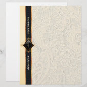 Elegantes Vintages Spitzentexturpapier Briefbogen (Vorne/Hinten)