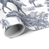 Elegantes Vintages, stürmisches Blaues Pferd im Wa Geschenkpapier (Rolleneckpunkt)