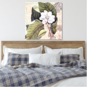 Elegantes Vintages Südliches Magnolia Leinwanddruck (Insitu (Schlafzimmer))
