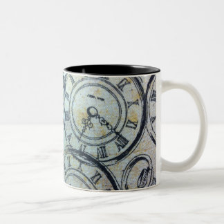 Elegantes Vintages Taschen-Uhr-Muster Zweifarbige Tasse