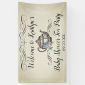 Elegantes Vintages Tea Party | Babydusche Begrüßun Banner (Vertikal)