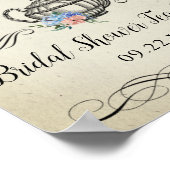 Elegantes Vintages Tea Party | Brautparty Willkomm Poster (Ecke)