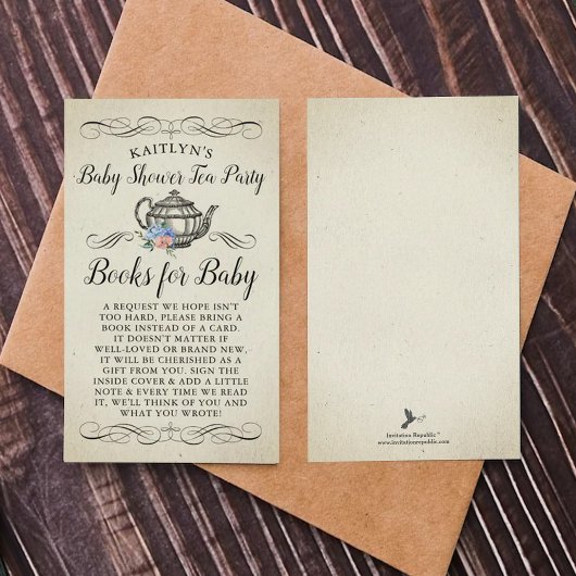 Elegantes Vintages Tea Party | Buchanfrage Begleitkarte