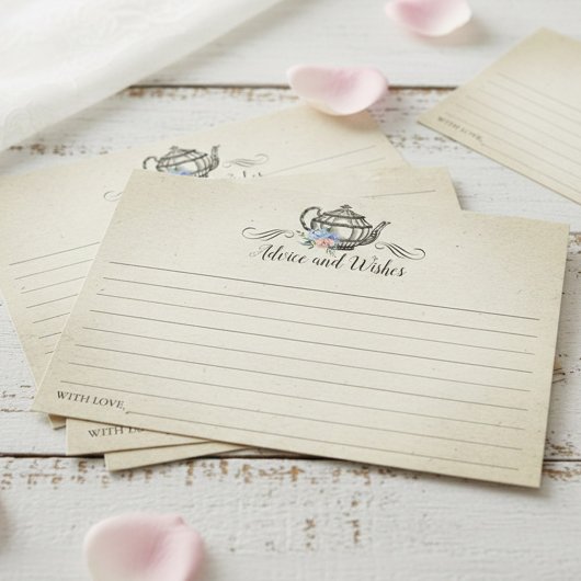 Elegantes Vintages Tea Party Hinweiskarte