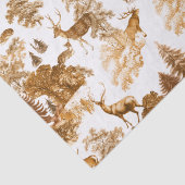 Elegantes Vintages Toile Brown Deer in Woodland Seidenpapier (Detail)
