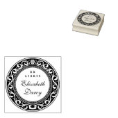 Elegantes Vintages Verziertes Rundgang Ex Libris B Gummistempel (Stempel)