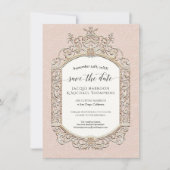 Elegantes Vintages Viktorianisch-Rosa- und Goldfot Einladung (Vorderseite)