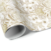 Elegantes, Vintages Viktorianisches Beige Blumenmu Geschenkpapier (Rolleneckpunkt)