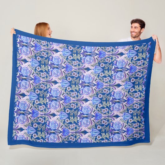 Elegantes Vintages Viktorianisches Blumenmuster Fleecedecke (Beispiel)