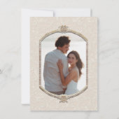 Elegantes Vintages Viktorianisches Elfenbeingoldfo Einladung (Rückseite)