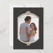 Elegantes Vintages Viktorianisches Schwarz-Gold-Fo Einladung (Rückseite)