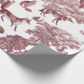 Elegantes Vintages Waldland Burgundy Fox Rabbit To Geschenkpapier (Ecke)