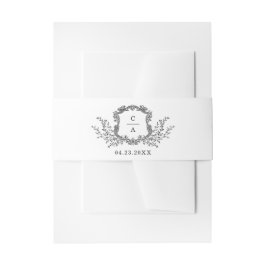 Elegantes Vintages Wappen Hochzeitmongramm Einladu Einladungsbanderole
