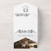 Elegantes Vintages Wappen Linie Art Boho QR Code F All In One Einladung (Außenbereich)