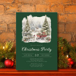 Elegantes Vintages Weihnachtsgebäck Einladung<br><div class="desc">Vintage Aquarellwein Weihnachtszeit Party Einladung,  die unter dem Hauptdesign personalisiert werden kann. Die Einladung ist in einem luxuriösen dunklen Grün.</div>