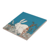 Elegantes Vintages Weißes Kaninchen Fliese (Seite)