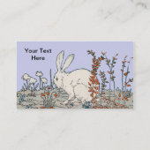 Elegantes Vintages Weißes Kaninchen Visitenkarte (Rückseite)