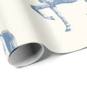 Elegantes Vintages Weißes Lipizzaner Rosskraut Bla Geschenkpapier (Rolleneckpunkt)