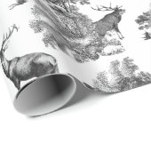 Elegantes Vintages Wildfox Hare Country Toile Geschenkpapier (Rolleneckpunkt)