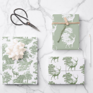 Elegantes Vintages Wildtierwald Geschenkpapier Set