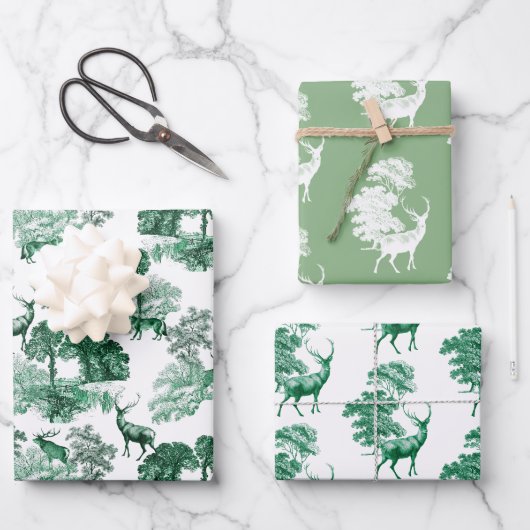 Elegantes Vintages Wildtierwald Geschenkpapier Set (Vorderseite)