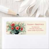 Elegantes Vintages Winter Floral Rücksendesiegel (Insitu)