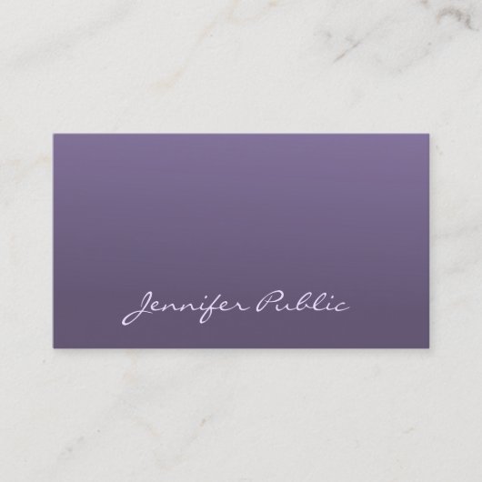 Elegantes Violet Berufliches Design Modernes Visitenkarte (Vorderseite)