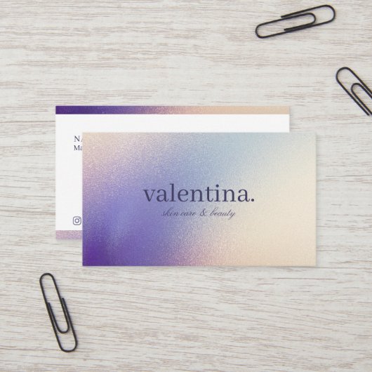 Elegantes Violet & Champagner Glitzer Beauty Makeu Visitenkarte (Vorderseite/Rückseite Beispiel)